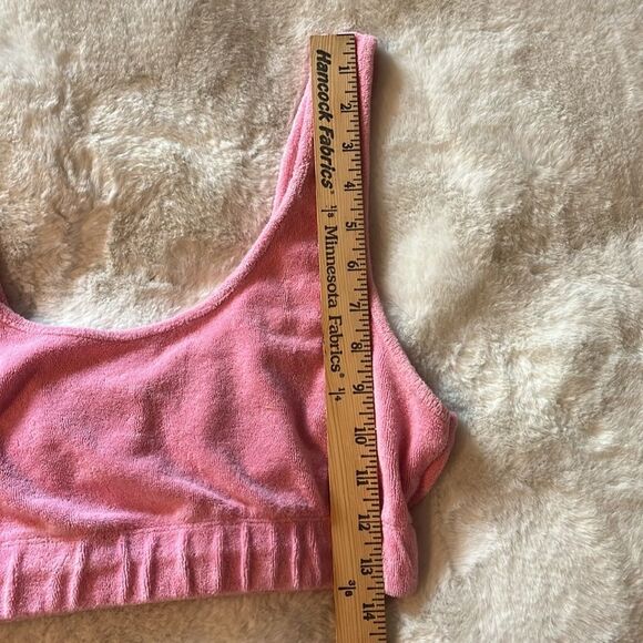 ZARA Bubblegum Pink Terry Crop Top Size Large - Picture 10 of 12